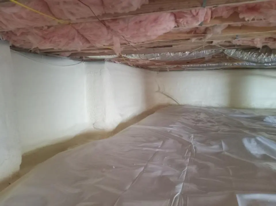 Crawl space encapsulation with closed-cell spray foam for Roof Waterproofing in Chubbuck